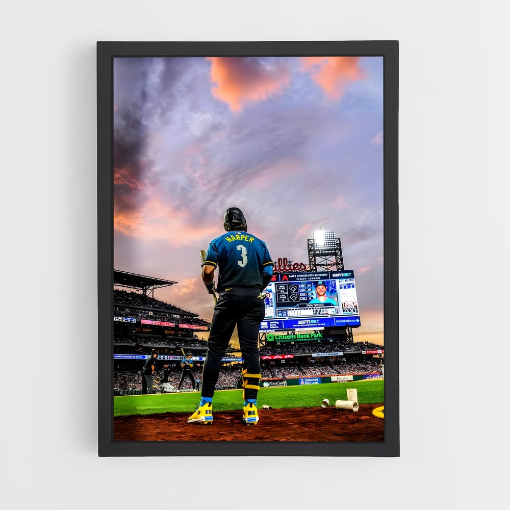 Poster Sunset Hero – affiche Baseball (vue 2)